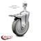 Service Caster 5 Inch Gray Polyurethane Wheel Swivel 1/2 Inch Stem Caster with Total Lock Brake SCC-TSTTL20S514-PPUB-121315 - alternate 4